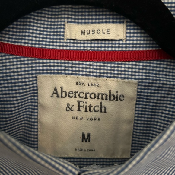 Abercrombie & Fitch Men’s Blue Check Shirt- Sz M - Picture 5 of 5